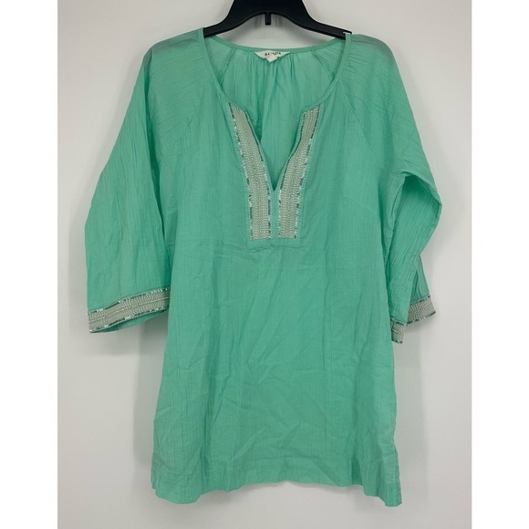 Athleta Mariana Beaded Sequin Cover Up Tunic Size S turquoise - Picture 2 of 7